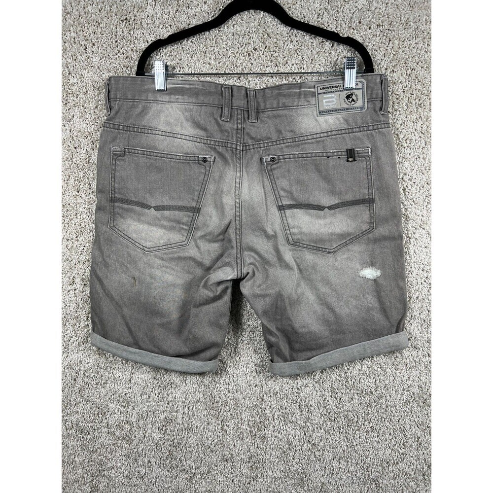 Buffalo David Bitton Parker Slim Denim Shorts Mens 36 Black Faded Zip Fly - Picture 6 of 10